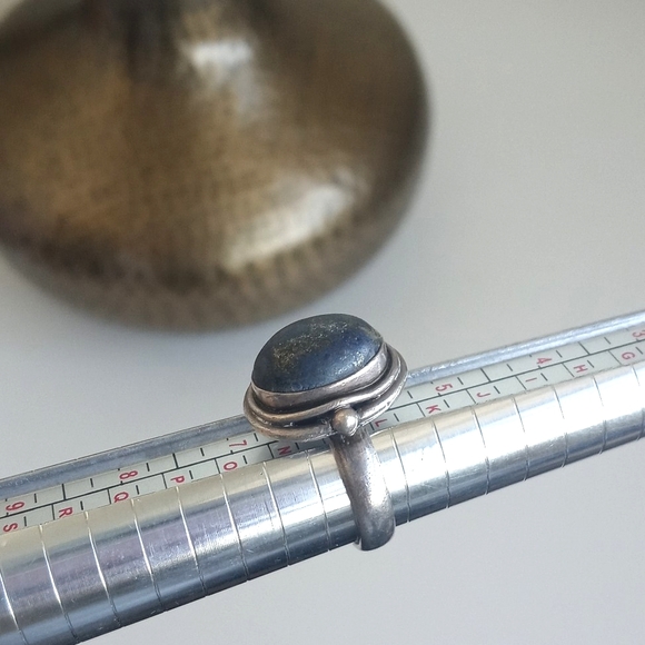 Vintage 925 Sterling Silver Ring W Blue Lapis Lazuli Gemstone 6 - Picture 10 of 16